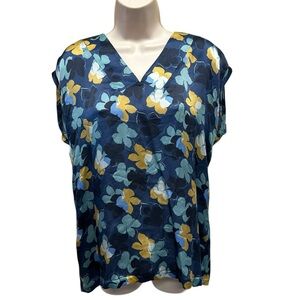 La fee maraboutee women’s silk blouse made in France floral feminine size 38/ M